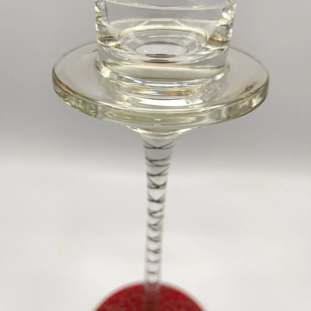 Pier 1 Jubilee Taper Candle Holder Ruby Red Gold Scroll 9 1/2